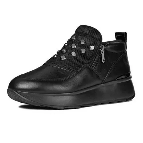 Sneakers Nữ Geox D GENDRY A NAPPA+GEOBUCK Đính Đinh Tán Màu Đen Size 39