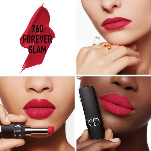 Son Dior Rouge Dior Forever Transfer Proof Lipstick 760 Forever Glam (New) Màu Đỏ Hồng-2