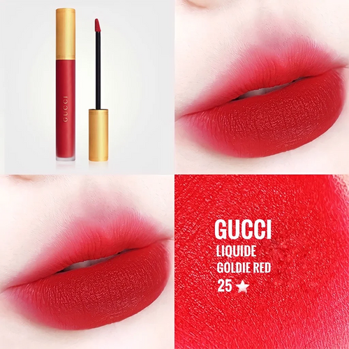 Son Kem Lì Gucci Rouge Liquid Matte 25 Goldie Red Màu Đỏ Tươi-5