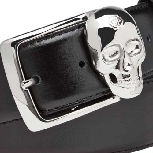 Thắt Lưng Nam Philipp Plein Leather Belt Skull Màu Đen-2