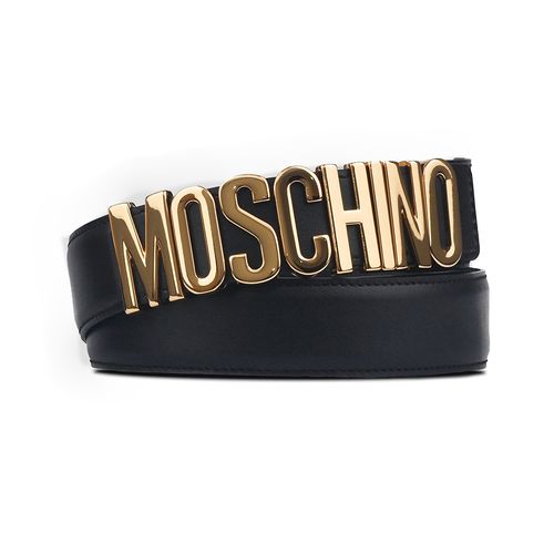 Thắt Lưng Nữ Moschino Black Leather - 8007 8001 A0555 Màu Đen Vàng