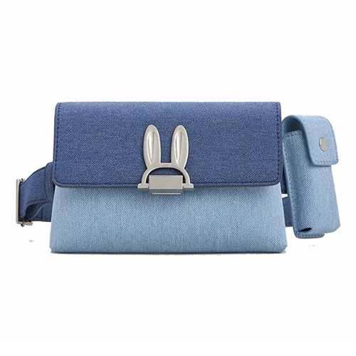 Túi Đeo Chéo Nữ Charles & Keith CNK Judy Hopps Denim Belted Pouch 81210021 Màu Denim Blue