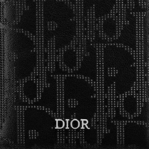 Ví Đựng Thẻ Dior Card Holder Oblique Galaxy Leather Màu Đen-3