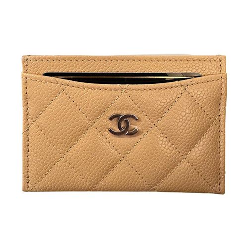 Ví Đựng Thẻ Nữ Chanel Card Holder Beige In Leather Màu Be Đậm