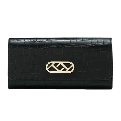 Ví Nữ Lyn Tabi Croco Long Wallets LL23CWF005 Màu Đen