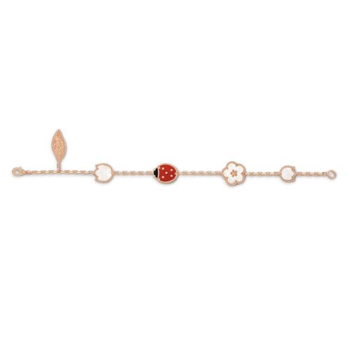 Vòng Đeo Tay Nữ Van Cleef & Arpels Lucky Spring Bracelet, 5 Motifs Màu Vàng Hồng (Chế Tác)-2