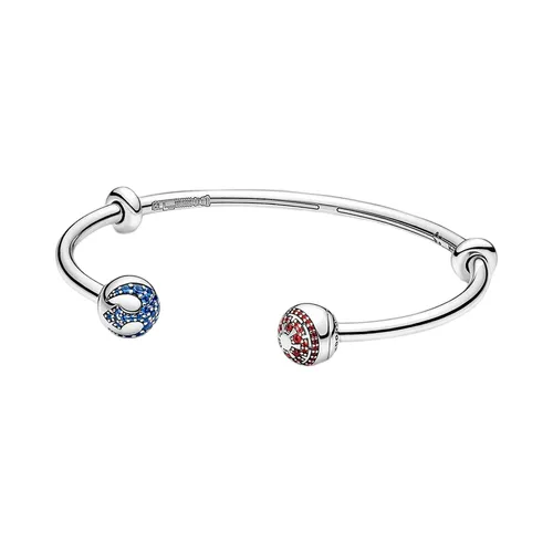 Vòng Đeo Tay Pandora Moments Star Wars Mở Chữ C Gắn Đá 2 Đầu 591139C01 Màu Bạc Size 16.5 - Trang sức - Vua Hàng Hiệu