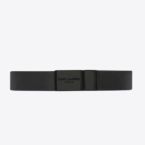 Vòng Đeo Tay Unisex Saint Laurent Opyum Leather Bracelet Màu Đen-2