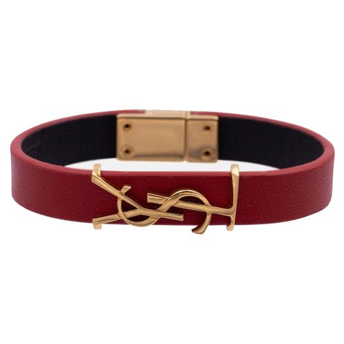 Vòng Đeo Tay Unisex Yves Saint Laurent YSL Opyum Leather Bracelet Màu Đỏ