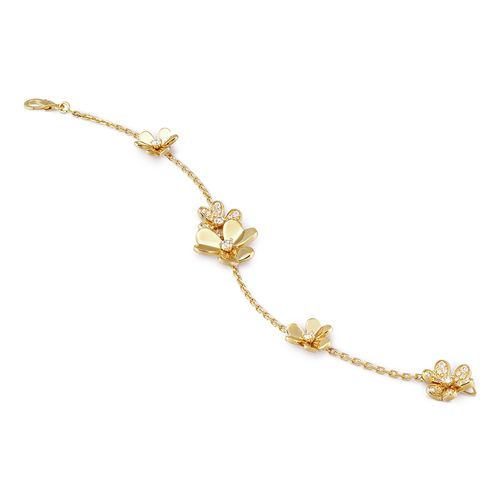 Vòng Đeo Tay Van Cleef & Arpels Frivole Bracelet, 5 Flowers Màu Vàng Gold (Chế Tác)-3