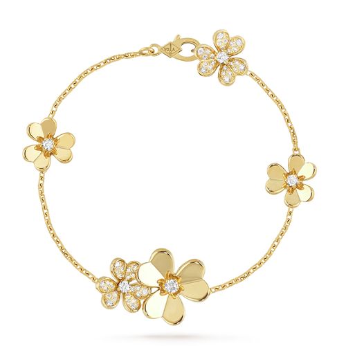 Vòng Đeo Tay Van Cleef & Arpels Frivole Bracelet, 5 Flowers Màu Vàng Gold (Chế Tác)-1
