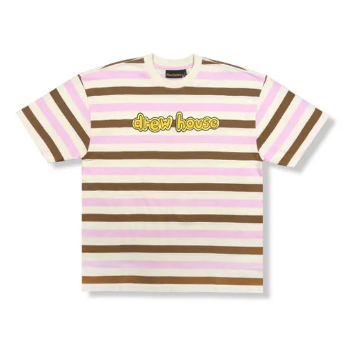Drew House Áo thun - Áo Thun Unisex Drew House Cartoon Font SS Neopolitian Stripe T-Shirt Phối Màu - Vua Hàng Hiệu