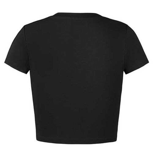 Áo CropTop Nữ Weird Market Logo Button Top Beauty Black TShirt Màu Đen Size S-2