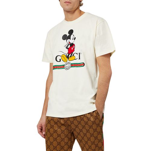 Áo Phông Gucci Mickey Mouse Tshirt Màu Kem-4