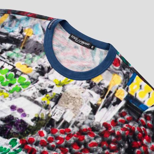 Áo Phông Nam Dolce & Gabbana D&G Multicolor With Pattern Printed Tshirt G8EL1T G7AYG S9000 Phối Màu-4