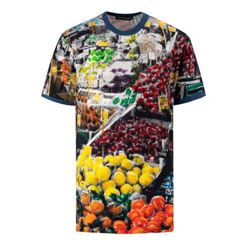 Áo Phông Nam Dolce & Gabbana D&G Multicolor With Pattern Printed Tshirt G8EL1T G7AYG S9000 Phối Màu-1