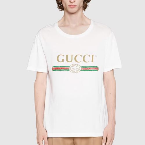 Áo Phông Unisex Gucci Tshirt In White Màu Trắng Size M-3