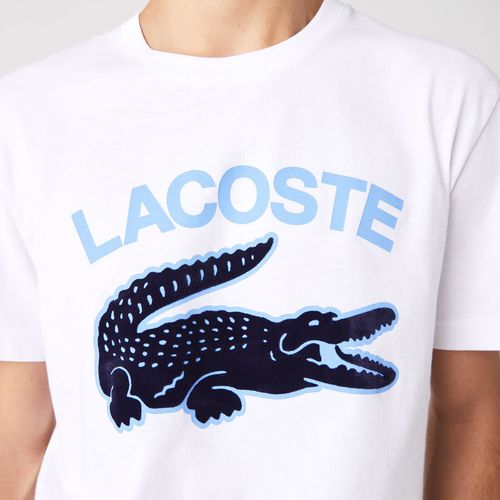 Áo Phông Nam Lacoste Regular Fit Xl Crocodile Print Tshirt TH9681-00 Màu Trắng Size 3-5