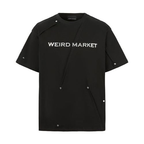Áo Phông Weird Market Metal Logo Fold Tshirt Màu Đen