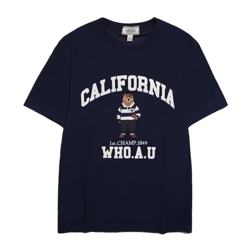 WHOAU Áo phông - Áo Phông WHOAU Steve WHRAD2312U Tshirt Màu Xanh Navy Size M - Vua Hàng Hiệu