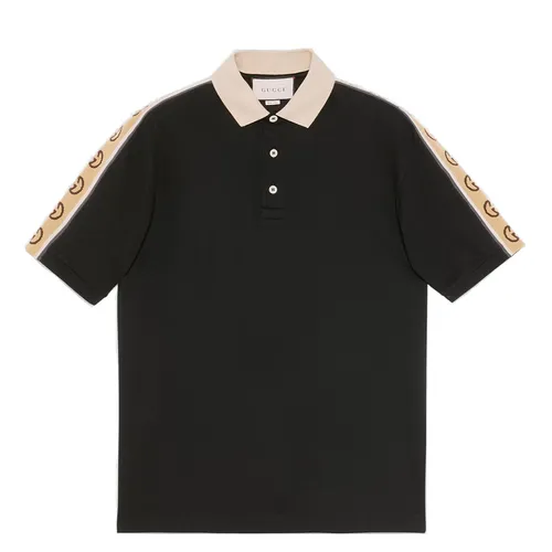 Áo Polo Gucci With Interlocking G Stripe Shirt Màu Đen - Thời trang - Vua Hàng Hiệu