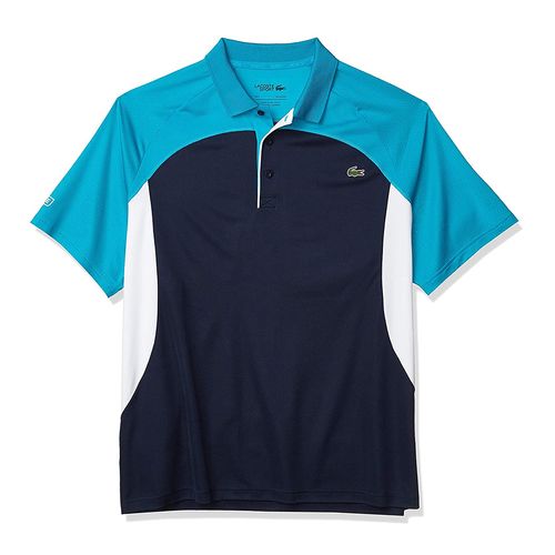 Áo Polo Nam Lacoste Men's Sport Short Sleeve Colorblock Ultra Dry Polo Shirt DH4748 00 Màu Xanh Trắng Size L