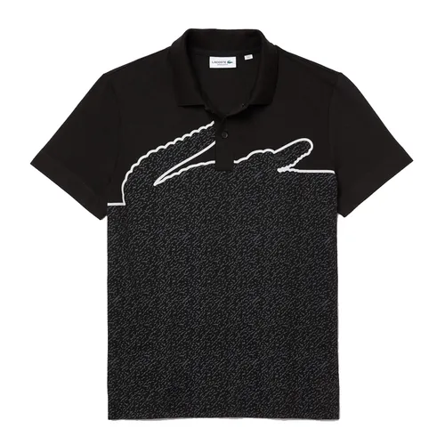 Áo Polo Nam Lacoste Regular Fit Print Stretch Cotton Piqué Polo Shirt PH3325-00 Màu Đen Size L