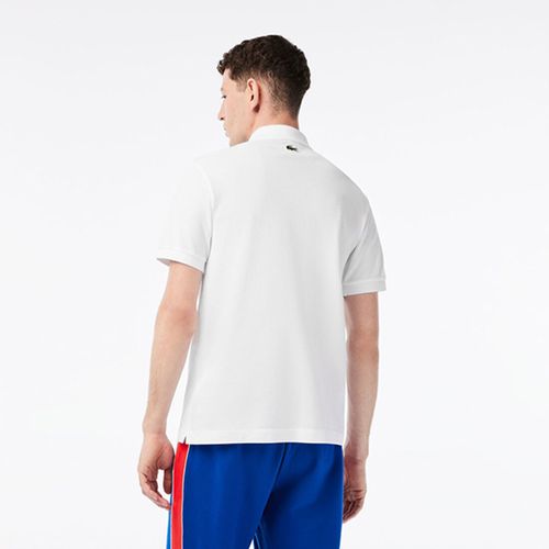Áo Polo Nam Lacoste X Netflix Organic Cotton Polo Shirt Cá Sấu Đỏ PH7057-00 Màu Trắng-4