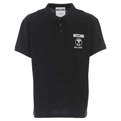 Áo Polo Nam Moschino Double Question Mark Print Màu Đen