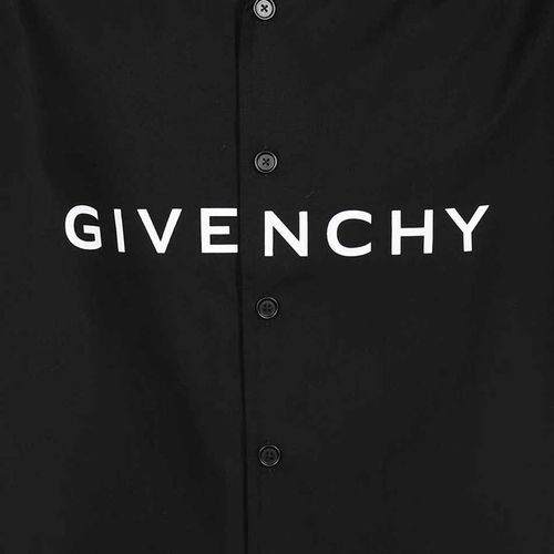 Áo Sơ Mi Cộc Tay Nam Givenchy Black With Logo Printed BM60T51YC8 001 Màu Đen-3