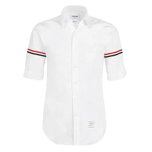 Áo Sơ Mi Cộc Tay Nam Thom Browne Armband Poplin Short Sleeve MWS242A-03113-100 Màu Trắng