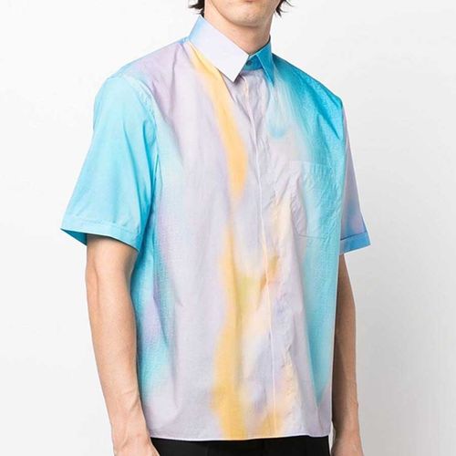 Áo Sơ Mi Nam Fendi Multicolor Shirt Màu Xanh Tím-4