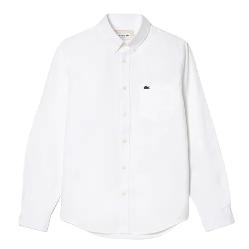 Áo Sơ Mi Nam Lacoste Men’s Buttoned Collar Oxford Cotton Shirt CH0204 001 Màu Trắng Size 39
