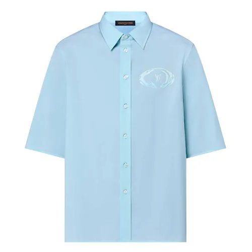 Louis Vuitton LV Monogram Bandana ShortSleeved Denim Shirt Mens Fashion  Tops  Sets Tshirts  Polo Shirts on Carousell