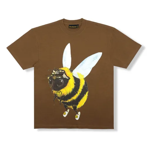 Drew House Áo thun - Áo Thun Unisex Drew House Bizzy SS Brown T-Shirt Màu Nâu - Vua Hàng Hiệu