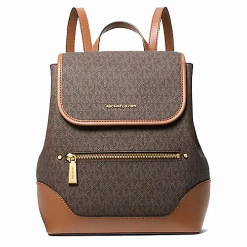 Balo Nữ Michael Kors MK Harrison Medium Logo Backpack 30S3G8HB2B Màu Nâu Đen - Túi xách - Vua Hàng Hiệu