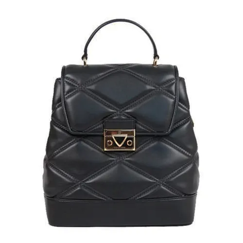 Túi xách - Balo Nữ Michael Kors MK Serena MD Quilted Leather Flap Backpack In Black Màu Đen - Vua Hàng Hiệu