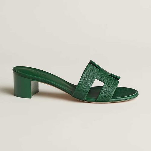 Dép Cao Gót Nữ Hermès Oasis Sandal Green Màu Xanh Lá Size 37.5-3