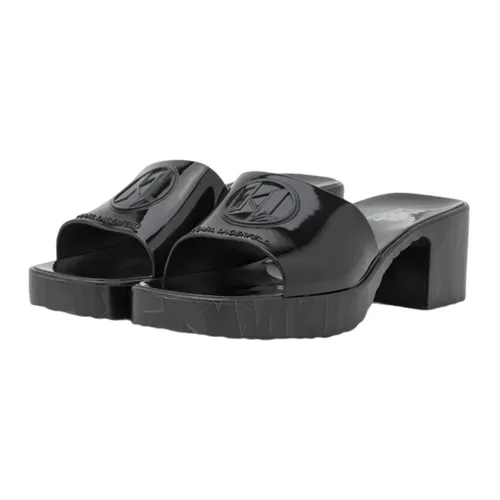 Dép Karl Lagerfeld - Dép Cao Gót Nữ Karl Lagerfeld Jelly Blok Heel Monogram Slide K4811A099-Q11 Màu Đen Size 35 - Vua Hàng Hiệu