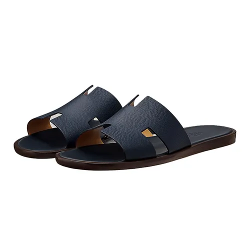 Dép Hermès Izmir Sandal Marine Màu Xanh Navy Size 40.5