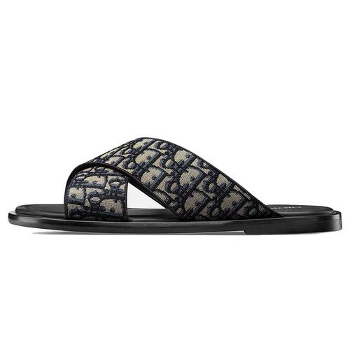 Dép Nam Dior Alias Sandal Beige And Black Oblique Jacquard 3SA126ZSA_H961 Màu Đen Be