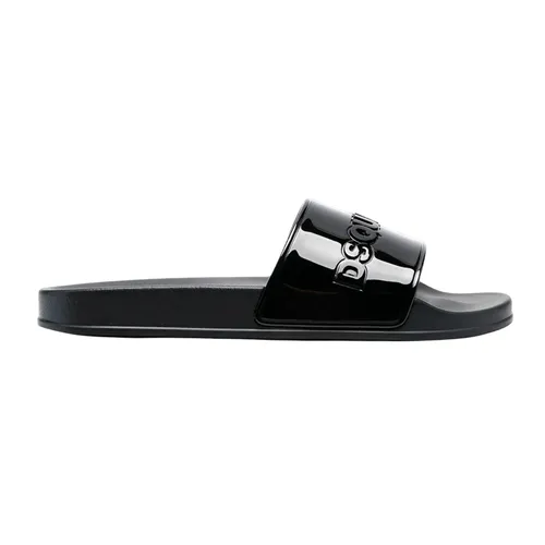 Dép Nam Dsquared2 Black Embossed Logo FFM002317206393M436 Màu Đen
