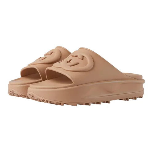 Dép Nữ Gucci Interlocking G Slide Sandal Màu Nâu Camel Size 35 - Dép - Vua Hàng Hiệu
