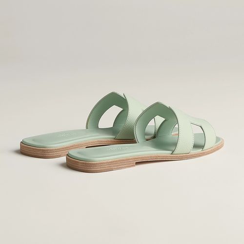 Dép Nữ Hermès Vert Jade Oran Sandal In Veau Epsom Màu Xanh Size 38-3