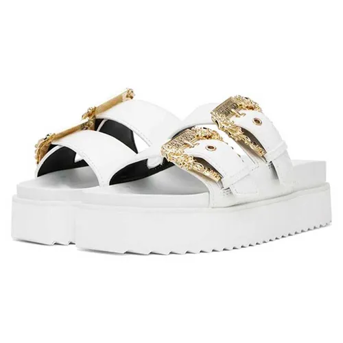 Dép Sandals Nữ Versace Jeans Couture White Arizona Flat 231202F124006 Màu Trắng Size 39