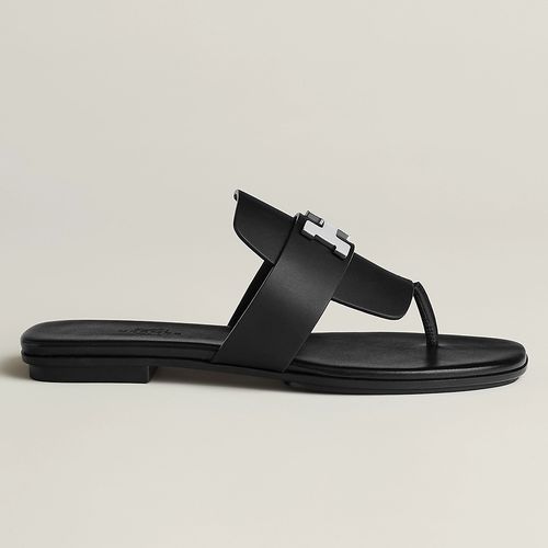 Dép Xỏ Ngón Nữ Hermès Galerie Sandal Noir Màu Đen Size 37.5-2