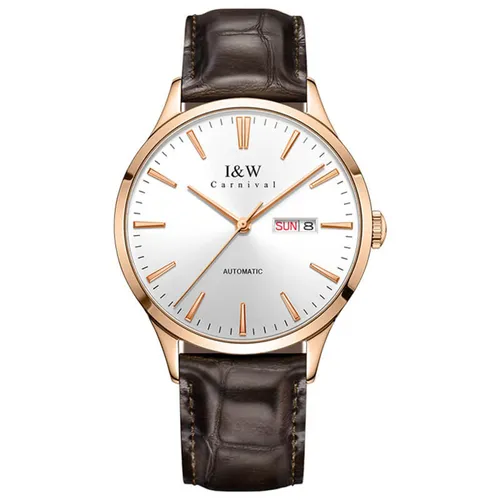 Đồng Hồ Nam I&W Carnival 509G1 Màu Nâu Trắng