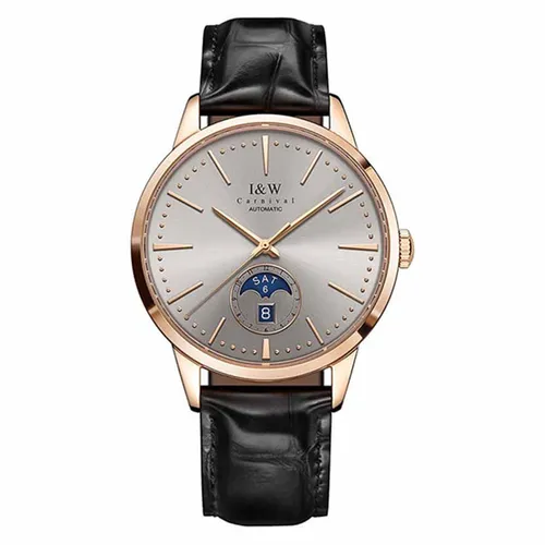 Đồng Hồ Nam I&W Carnival 541G1 Mạ Vàng 18K Màu Xám Đen