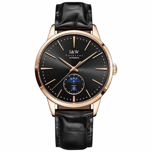 Đồng Hồ Nam I&W Carnival 541G3 Mạ Vàng 18K Màu Đen