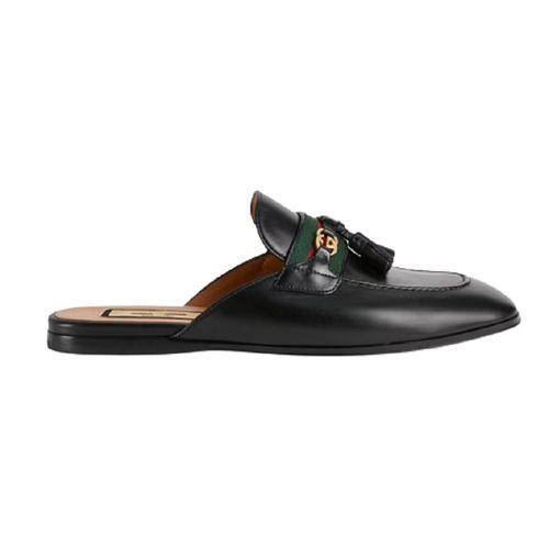 Giày Sục Unisex Gucci Slipper With Tassels Black Leather Màu Đen Size 39-2